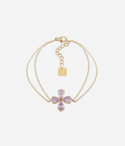 Bracelet ZAG Estial Violet en acier doré