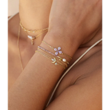 Bracelet ZAG Estial Violet en acier doré