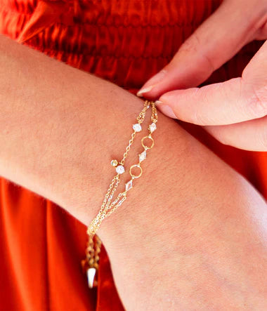 Bracelet Zag Deneba en acier doré