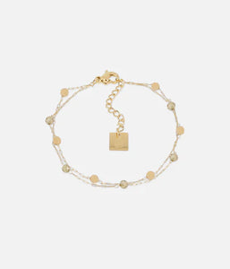 Bracelet ZAG Jonc Octavia Vert clair en acier doré