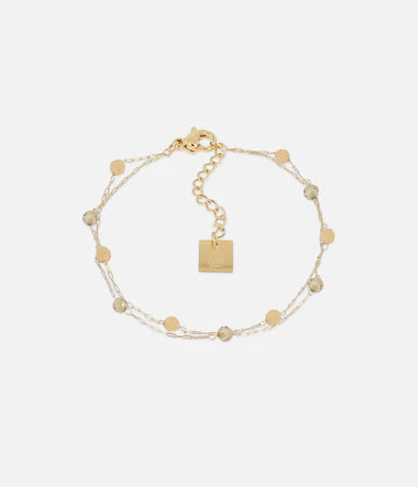 Bracelet ZAG Jonc Octavia Vert clair en acier doré