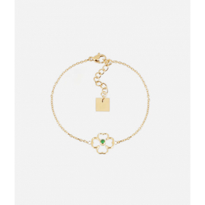Bracelet ZAG Adone en acier doré et zirconium vert