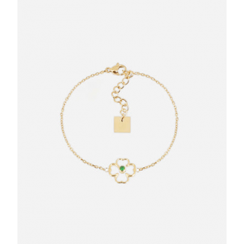 Bracelet ZAG Adone en acier doré et zirconium vert