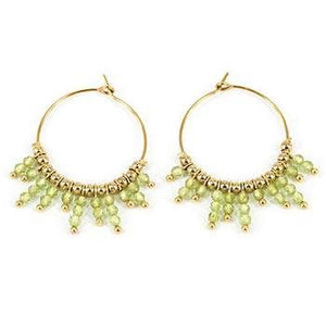 Boucles d'oreilles ZAG Créoles Incas vert clair