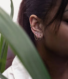 Boucles d'oreilles doubles ZAG Chi en acier doré