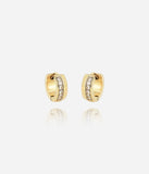 Boucles d'oreilles créoles ZAG First en acier doré