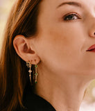 Boucles créoles Zag Carole verte en acier doré