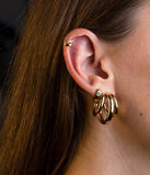 Boucles d'oreilles ZAG Trilogy en acier doré