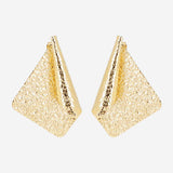 Boucles Zag acier doré martelé 880J1347