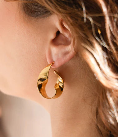 Boucles d'oreilles ZAG Pineloti en acier doré