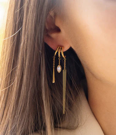 Boucles créoles Kaëlle en acier doré