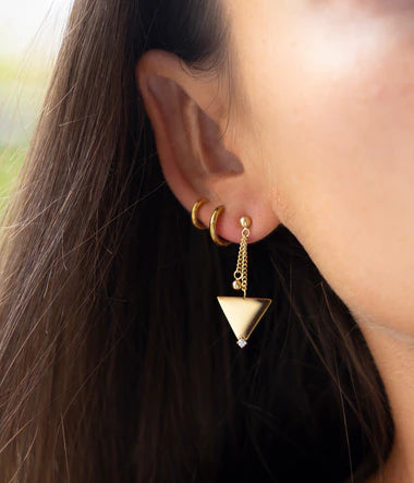 Boucles ZAG Banri en acier doré 880J1364