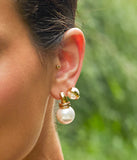 Boucles ZAG Elia en acier doré et perles