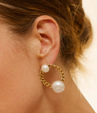 Boucles d'oreilles Zag Marmaro en acier doré