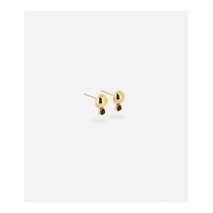 Boucles d'oreilles ZAG Jodie en acier doré et onyx