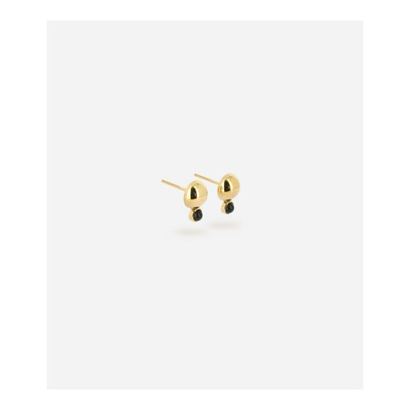 Boucles d'oreilles ZAG Jodie en acier doré et onyx