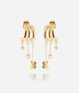 Triples Boucles d'oreilles ZAG Lorena en acier doré (3 anneaux pour 1 seul perçage)