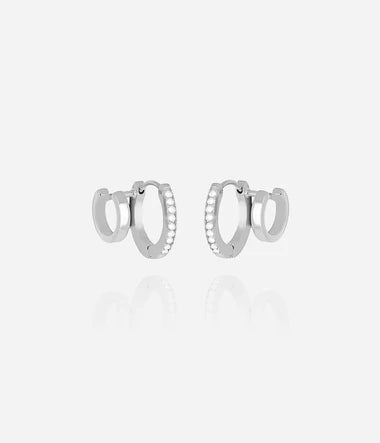 Boucles d'oreilles doubles ZAG Uria en acier