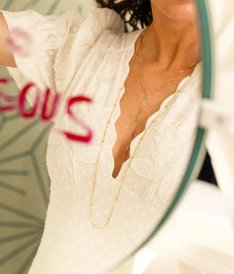 Collier sautoir ZAG Hista en acier doré