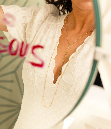 Collier sautoir ZAG Hista en acier doré