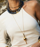 Collier ZAG Nélys en acier doré