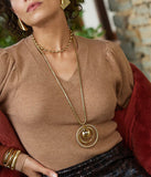 Collier sautoir ZAG Echo en acier doré