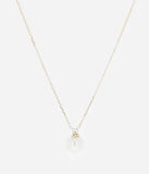 Collier ZAG Djima en acier doré avec perle