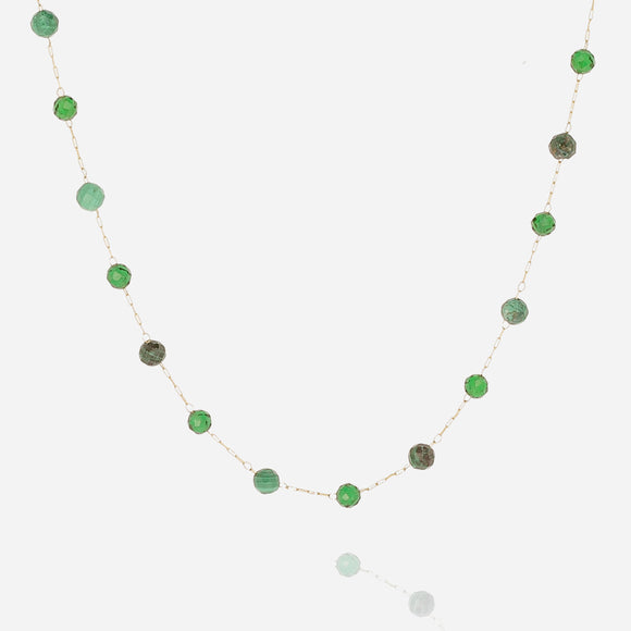 Collier ZAG en acier doré et malachite 850J943