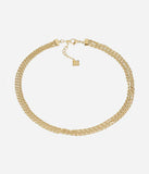 Collier triple ZAG Regina en acier doré