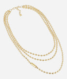 Collier triple ZAG Partinello en acier doré