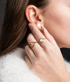 Bague ZAG Lueur en acier doré