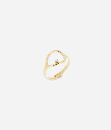Bague ZAG Lueur en acier doré