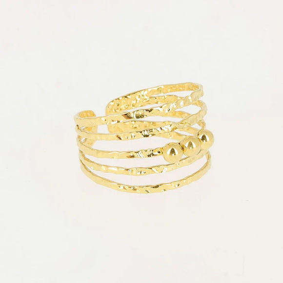Bague ZAG Ombrine en acier doré