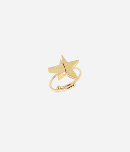 Bague ZAG Angel en acier doré