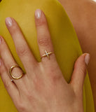 Bague ZAG Léonardo en acier doré