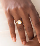 Bague ZAG Oria en acier doré