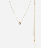 Collier ZAG Ilona avec bijoux de dos en acier doré et zirconiums