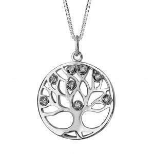 Collier Arbre de vie en argent et zirconium