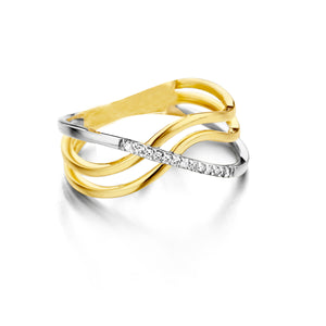 Bague en or jaune 18CT et diamant 325-134