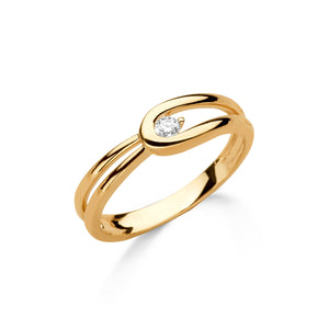 Bague en or jaune 18CT et diamant 315-31