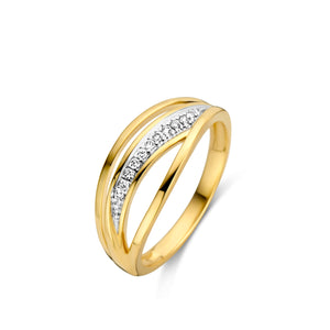 Bague en or jaune 18ct et diamants 315-47