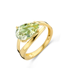 Bague or jaune 18 ct avec Prasiolite 317-101