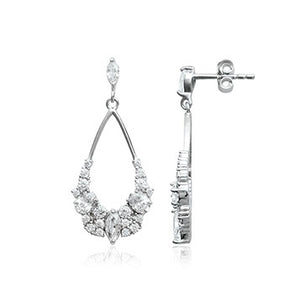 boucles d'oreilles argent et zirconium