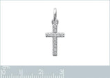 Pendentif croix en argent avec zirconiums 662-583