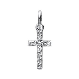 Pendentif croix en argent avec zirconiums 662-583