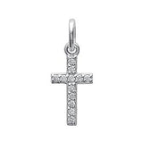 Pendentif croix en argent avec zirconiums 662-583