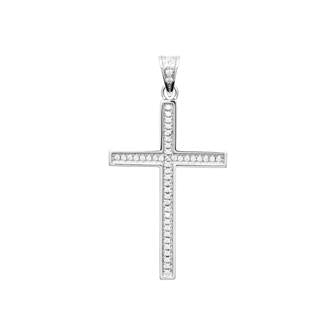 Pendentif croix en argent avec zirconiums 662-578