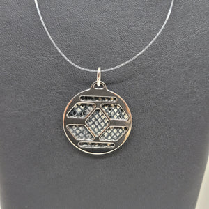 Les Georgettes Pendentif Amour argenté 25mm n°10 avec cuir reptile/brique