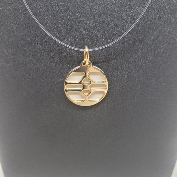 Les Georgettes Pendentif Arcade doré 16mm n°25 avec vinyle carmin/coquillage