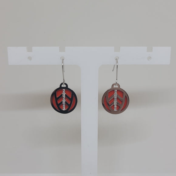 Les Georgettes Boucles d'oreilles précieuses Faucon argenté 16mm n°62 avec vinyle rouge soft/beige